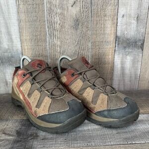 Big‎ Kids Columbia Pima Brown Leather Low Top Hiking Trail Sneakers Shoes Size 5